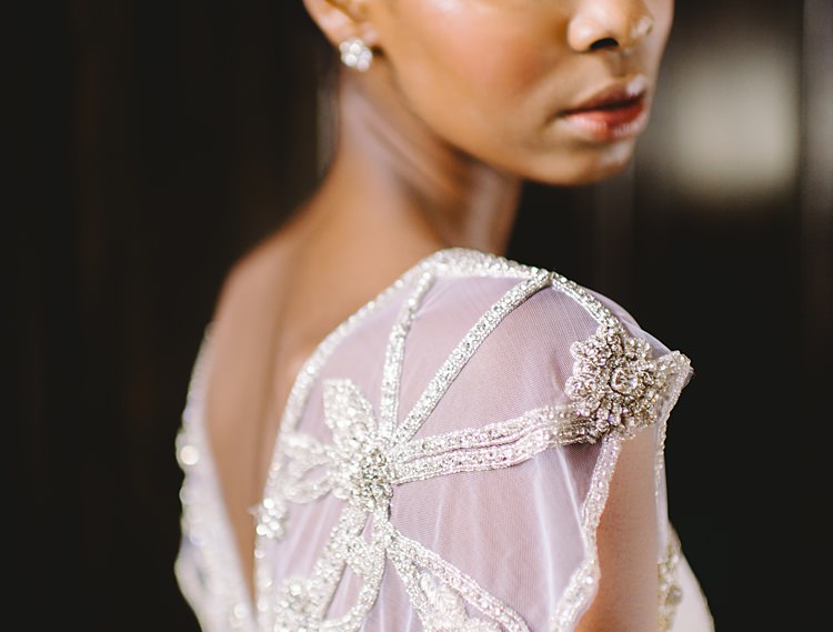 Bride Shoulder Detail Moody Edwardian Winter Wedding Inspiration http://landmhewitt.com/