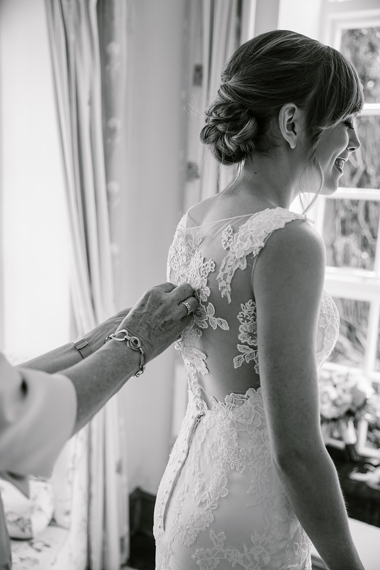 Illusion Lace Gown Back Bride Bridal Maggie Sottero Graceful Country Cottage Garden Wedding https://katherineashdown.co.uk/