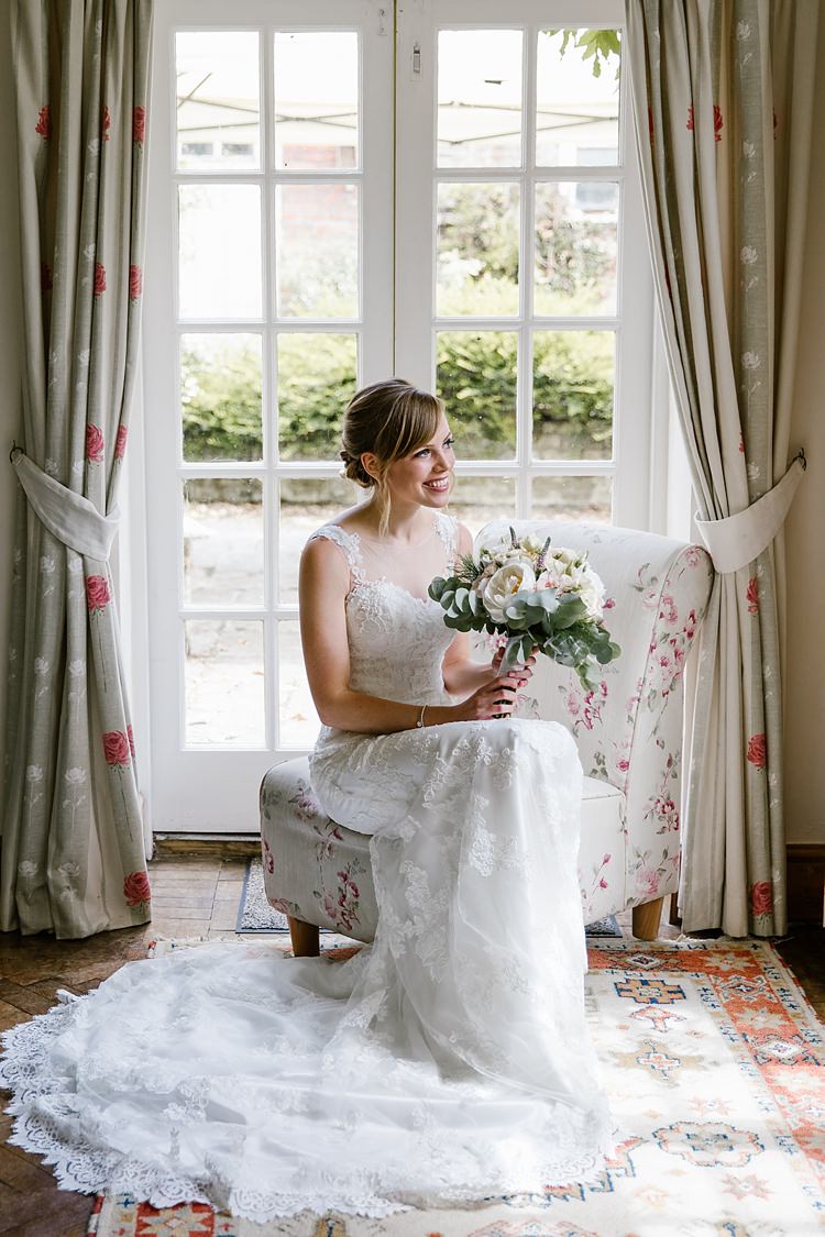 Lace Dress Gown Bride Bridal Train Graceful Country Cottage Garden Wedding https://katherineashdown.co.uk/