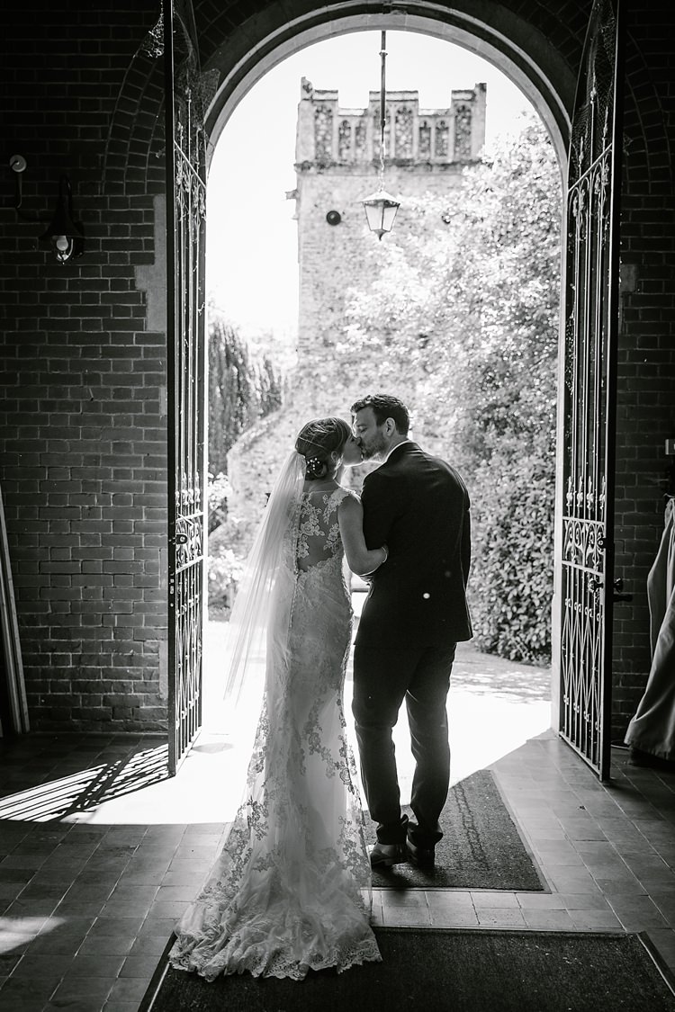 Lace Dress Gown Train Bride Bridal Veil Graceful Country Cottage Garden Wedding https://katherineashdown.co.uk/