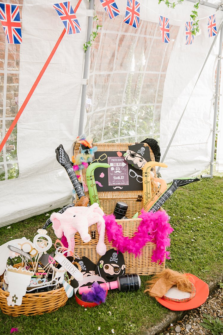 Photo Booth Props Hamper Graceful Country Cottage Garden Wedding https://katherineashdown.co.uk/