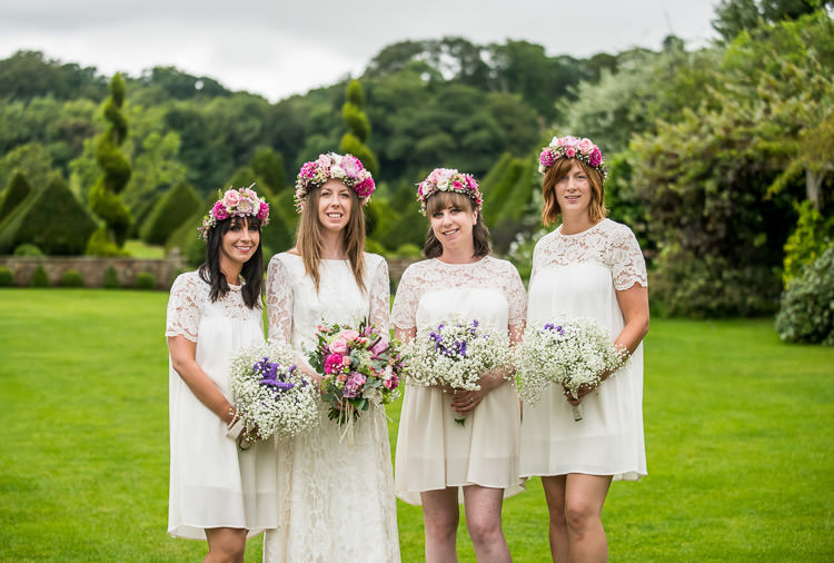 Short White Lace Bridesmaid Dresses Quirky Natural Outdoor Festival Wedding http://lighteningphotography.co.uk/