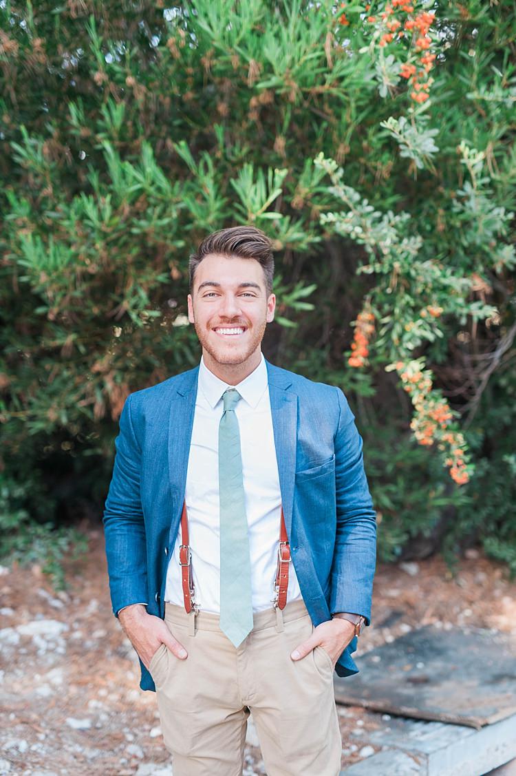 Mismatched Groom Fashion Suit Chinos Braces Blue Beige http://www.julia-rosephotography.com/