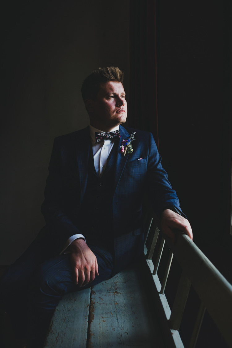 Blue Suit Groom Floral Bow Tie Quaint Floral Antique Rustic Wedding http://www.larissajoice.co.uk/