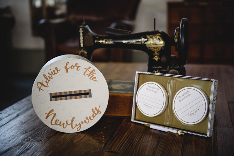 Advice Cards Guest Book Industrial Rose Gold Dove Grey Greenery Wedding http://hbaphotography.com/