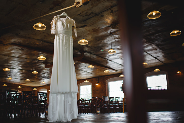 Pronovias Lace Dress Gown Bride Bridal Industrial Rose Gold Dove Grey Greenery Wedding http://hbaphotography.com/