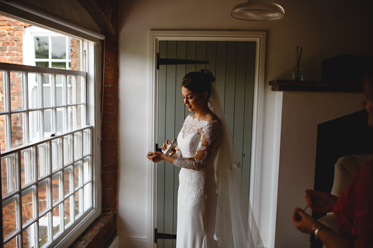Pronovias Long Sleeved Lace Off Shoulder Bardot Dress Gown Bride Bridal Industrial Rose Gold Dove Grey Greenery Wedding http://hbaphotography.com/