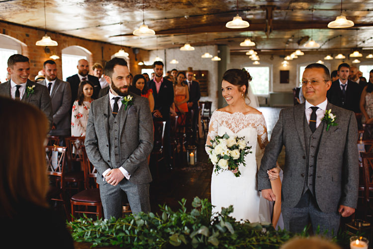 Industrial Rose Gold Dove Grey Greenery Wedding http://hbaphotography.com/