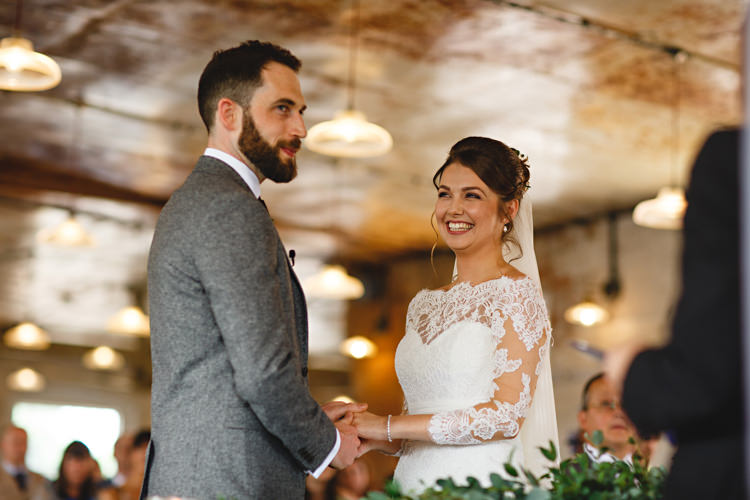Industrial Rose Gold Dove Grey Greenery Wedding http://hbaphotography.com/