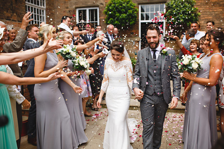 Confetti Throw Petals Industrial Rose Gold Dove Grey Greenery Wedding http://hbaphotography.com/
