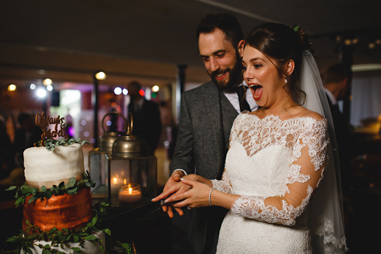 Industrial Rose Gold Dove Grey Greenery Wedding http://hbaphotography.com/