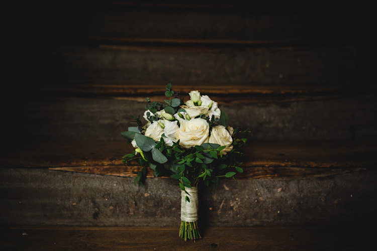 Cream Rose Flowers Bouquet Bride Bridl Foliage Industrial Rose Gold Dove Grey Greenery Wedding http://hbaphotography.com/