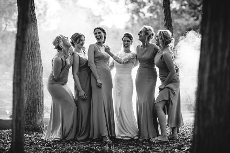 Long Bridesmaid Dresses Smoke Bombs Industrial Rose Gold Dove Grey Greenery Wedding http://hbaphotography.com/