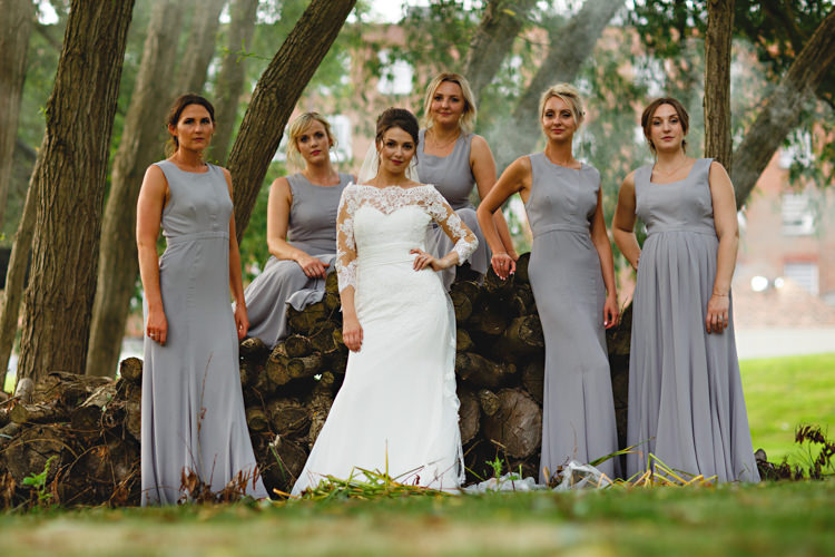 Long Maxi Bridesmaid Dresses Industrial Rose Gold Dove Grey Greenery Wedding http://hbaphotography.com/