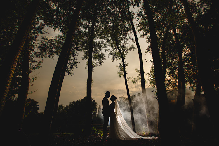 Smoke Bomb Portrait Bride Groom Industrial Rose Gold Dove Grey Greenery Wedding http://hbaphotography.com/