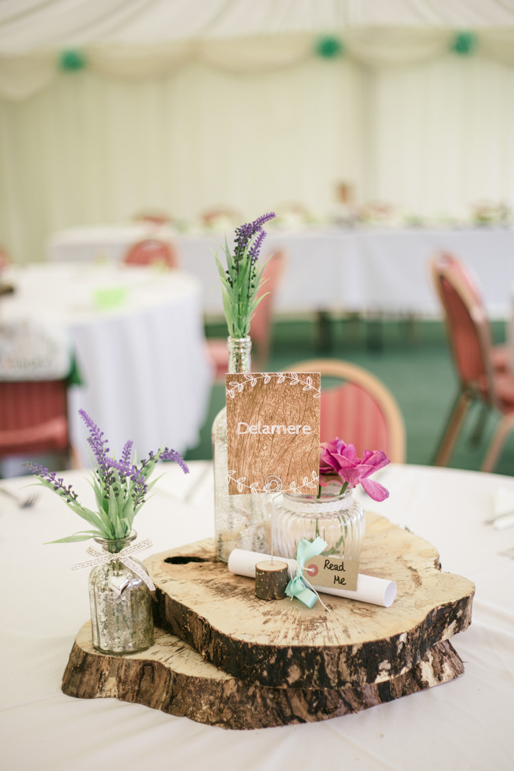 Decor Centerpiece Log Rustic Bottle Flowers Woodland Farm Camp Wedding http://emmastonerweddings.com/