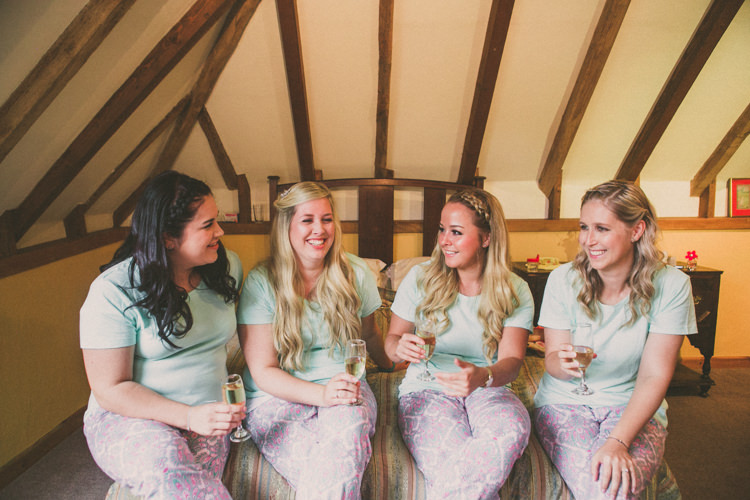 Bride Bridesmaids PJs Woodland Farm Camp Wedding http://emmastonerweddings.com/