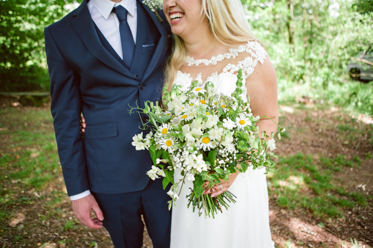 Bouquet Flowers Daisy Foliage Greenery Bride Bridal Woodland Farm Camp Wedding http://emmastonerweddings.com/