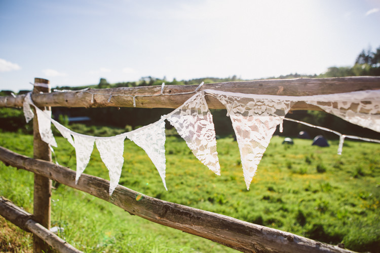 Lace Bunting Woodland Farm Camp Wedding http://emmastonerweddings.com/