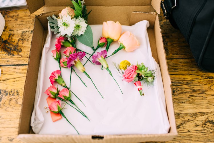Buttonholes Flowers Colourful Mexican Garden Wedding http://jennifersmithphotography.co.uk/