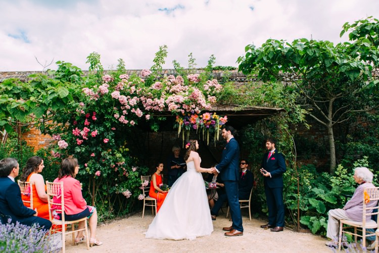 Walled Gardens Cowdray Ceremony UK Outdoor Colourful Mexican Garden Wedding http://jennifersmithphotography.co.uk/