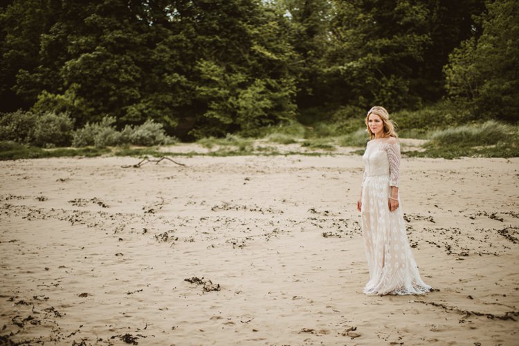 Dress Gown Lace Sleeves Sheer Nude Vintage Bohemian Bride Bridal Divine Atelier Aimee Homely Ethereal Intimate Country House Wedding https://www.photosligo.com/