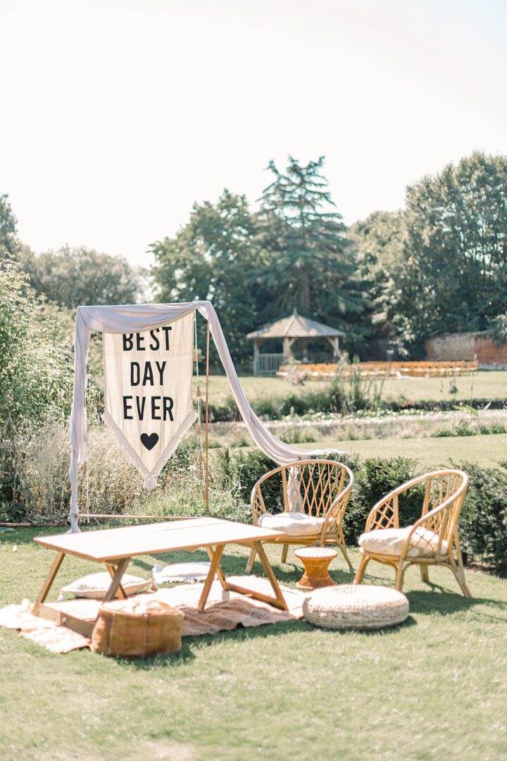 Wedding Chair Decor Seating Area Banner Terri & Lori Photo and Film