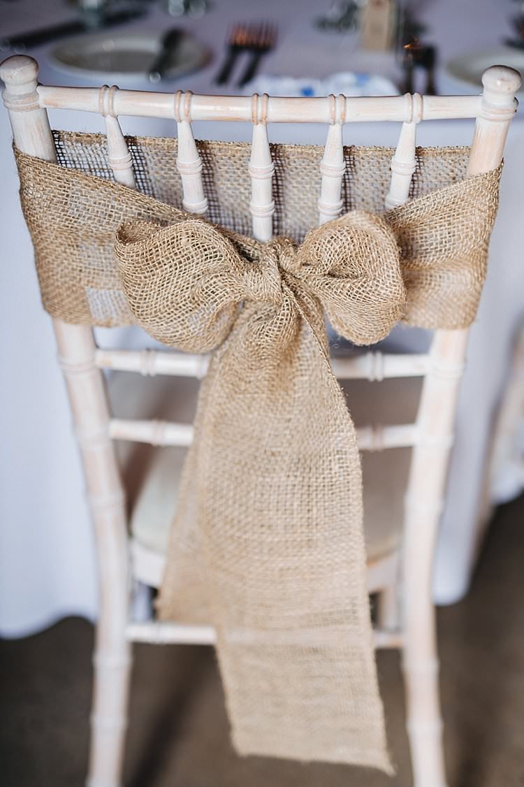Wedding Char Decoration Hessian Bow Aga Tomaszek Photography
