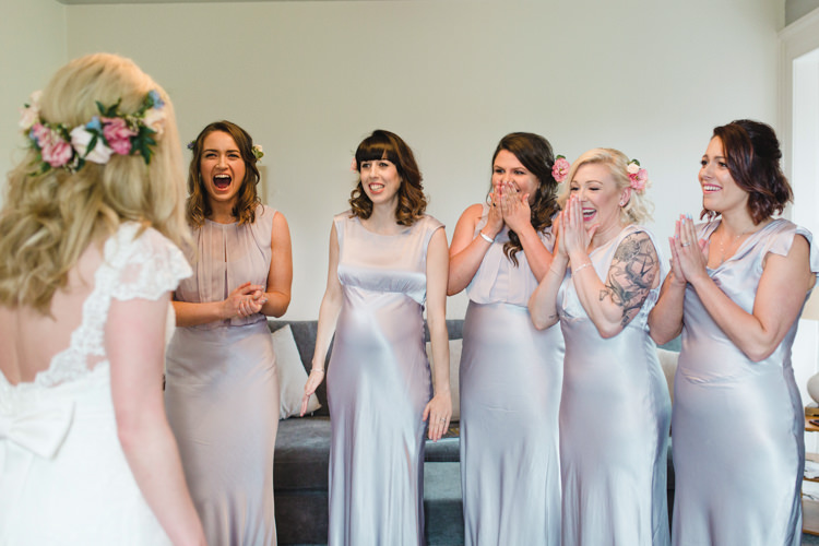 Grey Silver Ghost Silk Bridesmaid Dresses The Prettiest Spring Barn Pastels Wedding https://www.thegibsonsphotography.co.uk/