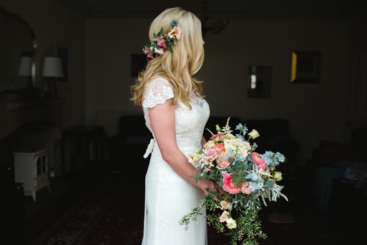Bouquet Flowers Bride Bridal Pink Yellow Blue Peony Ranunculus Rose The Prettiest Spring Barn Pastels Wedding https://www.thegibsonsphotography.co.uk/