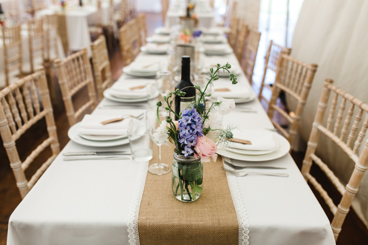 Hessian Lace Table Runner The Prettiest Spring Barn Pastels Wedding https://www.thegibsonsphotography.co.uk/