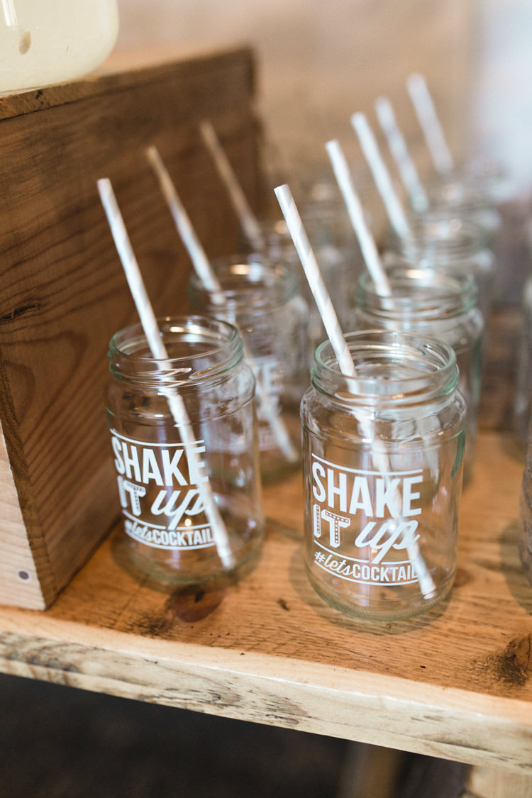Jam Jar Drinks Straws The Prettiest Spring Barn Pastels Wedding https://www.thegibsonsphotography.co.uk/