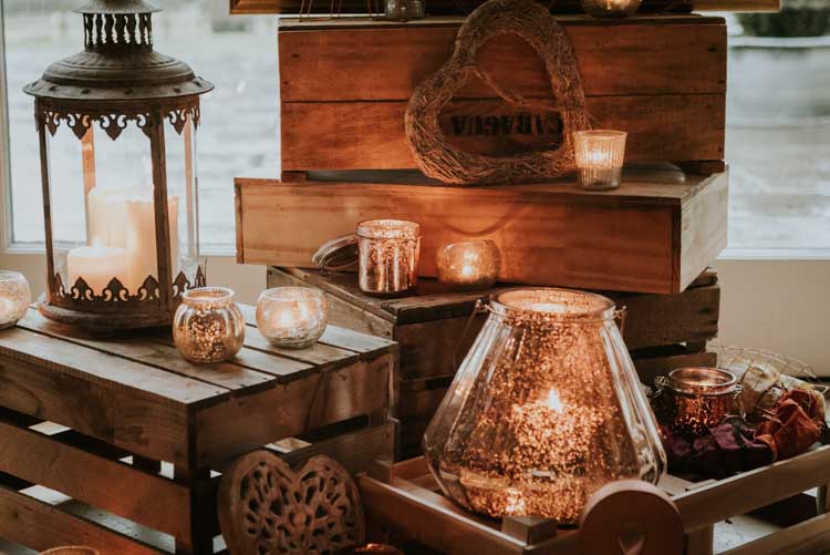 Autumn Inspiration Wooden Crates Candles Rustic Fall Display http://www.weddingphotographyincheltenham.co.uk/