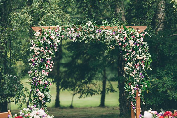 Flower Arch Backdrop Ceremony Beautiful Floral Bohemian Garden Wedding http://rachellambertphotography.co.uk/