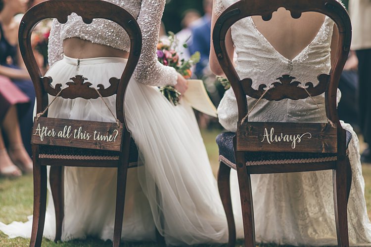 Chairs Sign Harry Potter Wooden Ceremony Rustic Beautiful Floral Bohemian Garden Wedding http://rachellambertphotography.co.uk/