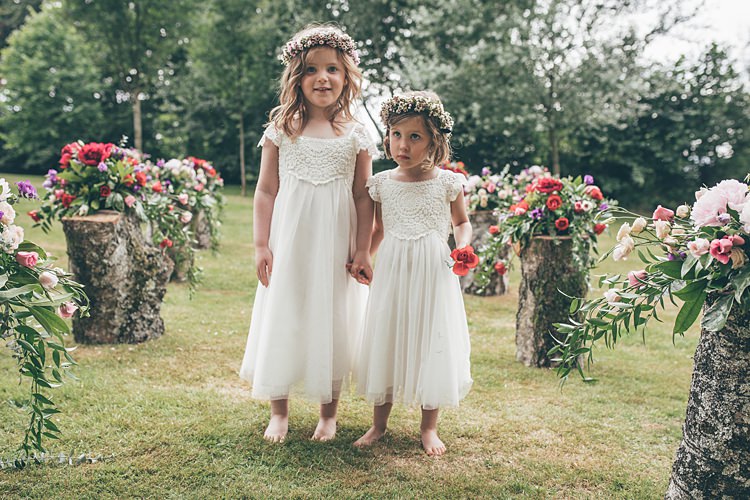 Flower Girls Crochet Dresses Beautiful Floral Bohemian Garden Wedding http://rachellambertphotography.co.uk/