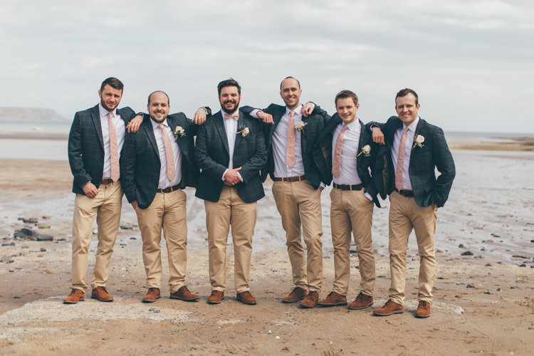 Groom Fashion Mismatched Chinos Suit Pink Tie http://rachellambertphotography.co.uk/