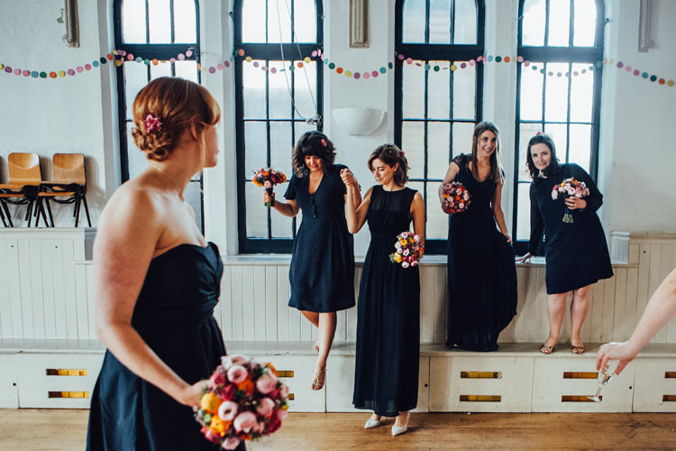 Mismatched Navy Bridesmaid Dresses Festoons Gold Sequin City Party Wedding http://septemberpictures.com/