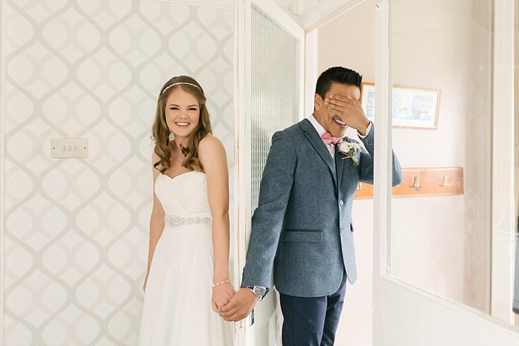 Sweetheart Dress Gown Bride Bridal Crystal Sparkly Belt Headpiece Hairpiece Ted Baker Zara Groom Wool Jacket Chinos Pink Bow Tie Crafty Pretty Pastel Budget Wedding http://lilysawyer.com/