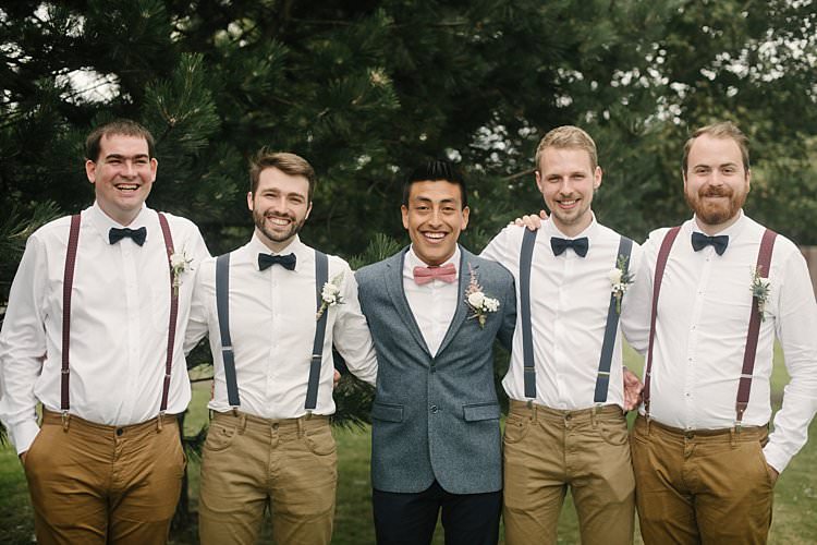Groom Groomsmen Braces Chinos Bow Tie Wool Jacket Ted Baker Zara Crafty Pretty Pastel Budget Wedding http://lilysawyer.com/