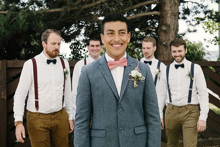 Groom Ted Baker Zara Wool Jacket Pink Bow Tie Chinos Braces Groomsmen Crafty Pretty Pastel Budget Wedding http://lilysawyer.com/