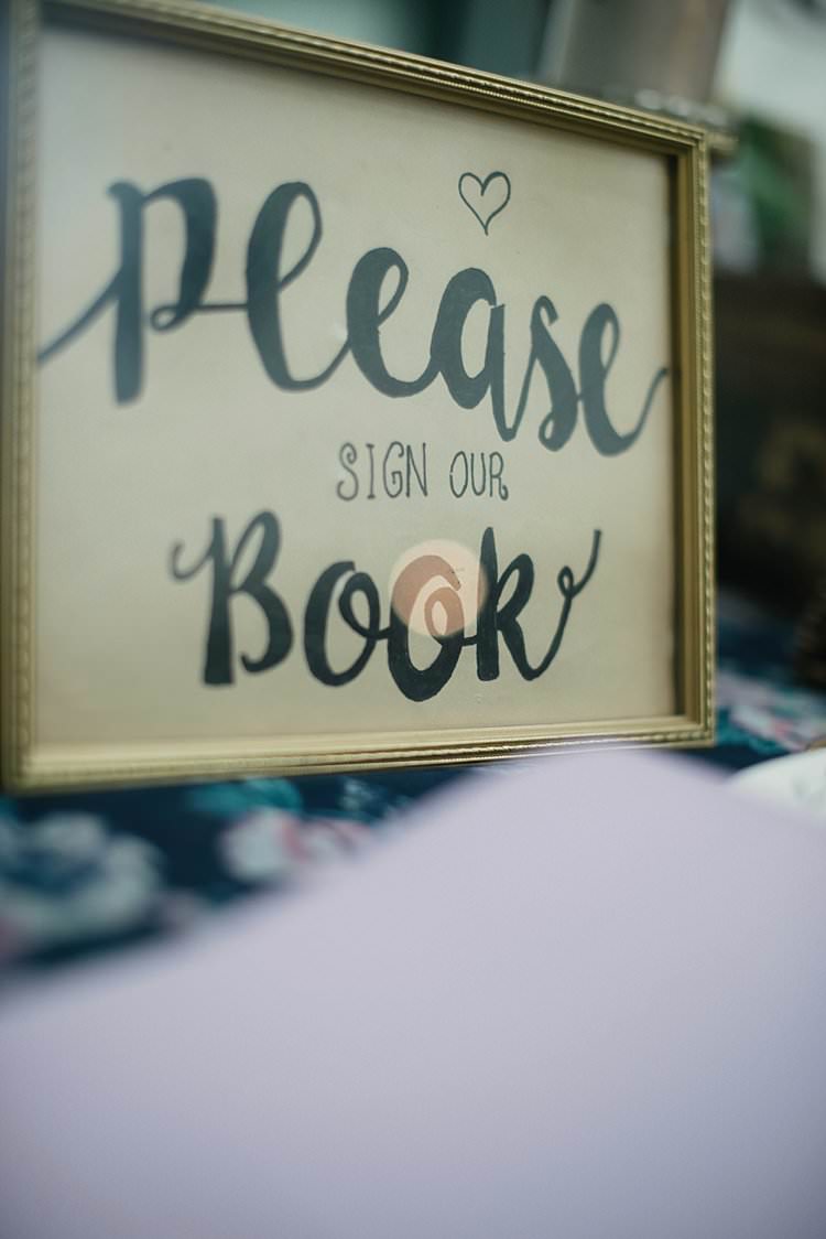 Guest Book Sign Gold Frame Gift Table Cards Crafty Pretty Pastel Budget Wedding http://lilysawyer.com/
