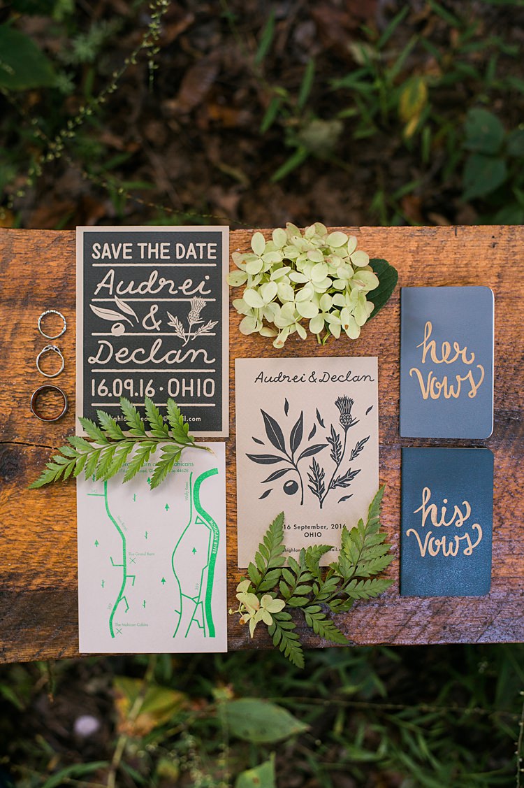 Vow Books Rings Greenery Whimsical Woods Wedding Barn Ohio http://www.connectionphotoblog.com/