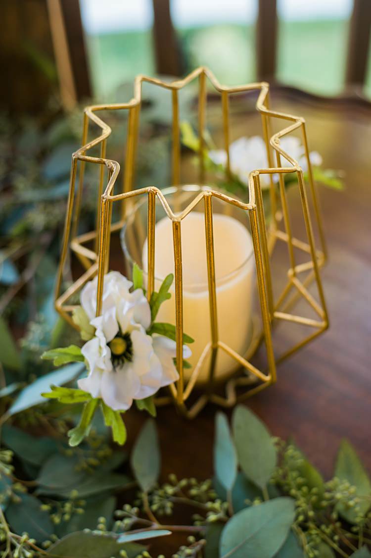 Table Setting Gold Candles Greenery Whimsical Woods Wedding Barn Ohio http://www.connectionphotoblog.com/