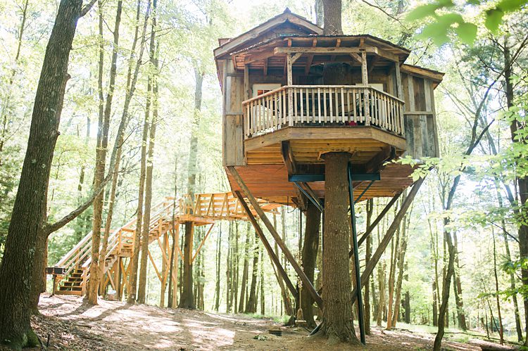 Treehouse Outdoor Staircase Whimsical Woods Wedding Barn Ohio http://www.connectionphotoblog.com/