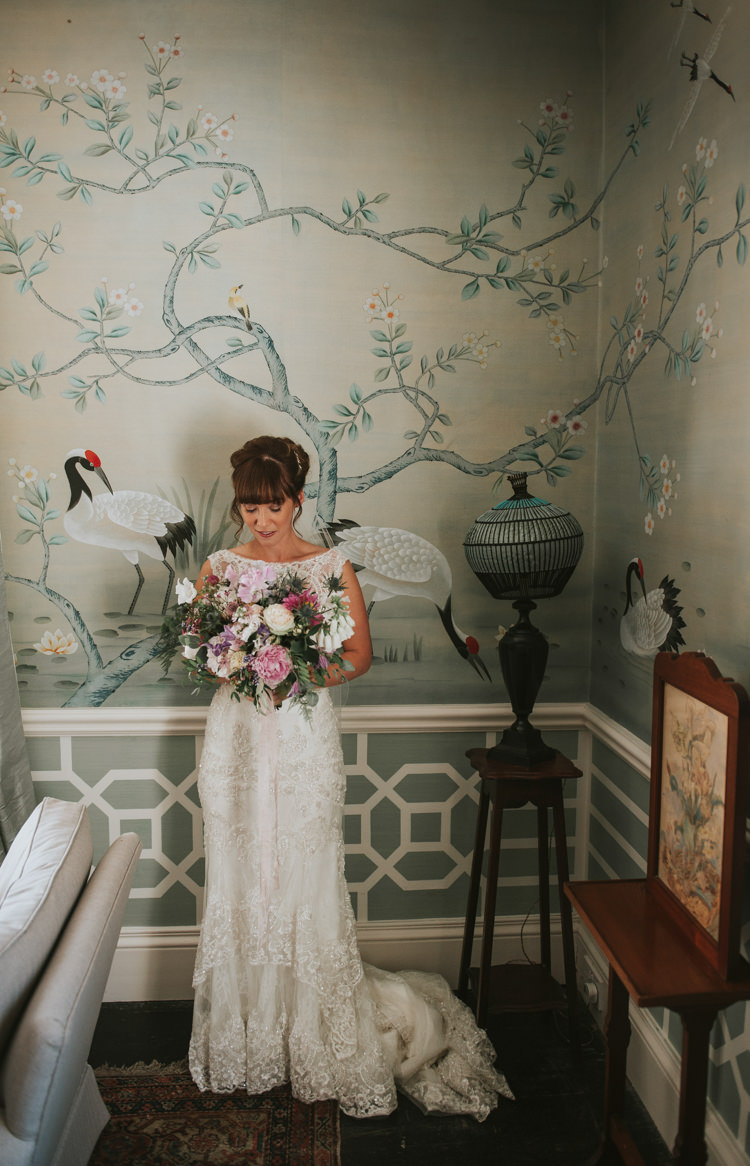 Lace Tier Dress Bridal Bride Gown Herbs Flowers Home Made Walled Garden Wedding https://www.rosiekelly.co.uk/
