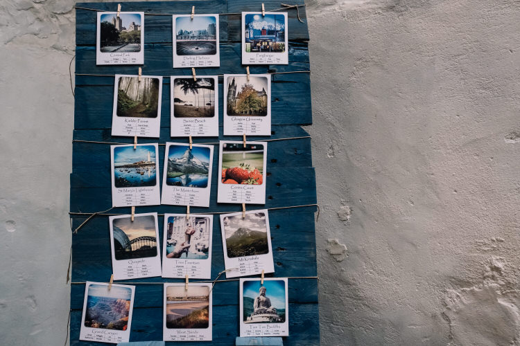 Polariod Photo Table Plan Seating Chart Twinkling Rustic DIY Barn Wedding https://www.harperscottphoto.com/