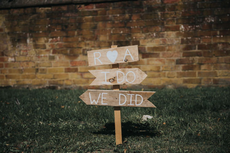 Wooden Sign Post Herbs Flowers Home Made Walled Garden Wedding https://www.rosiekelly.co.uk/