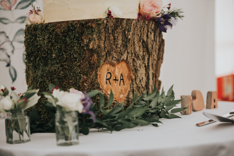 Log Cake Stand Personalised Herbs Flowers Home Made Walled Garden Wedding https://www.rosiekelly.co.uk/
