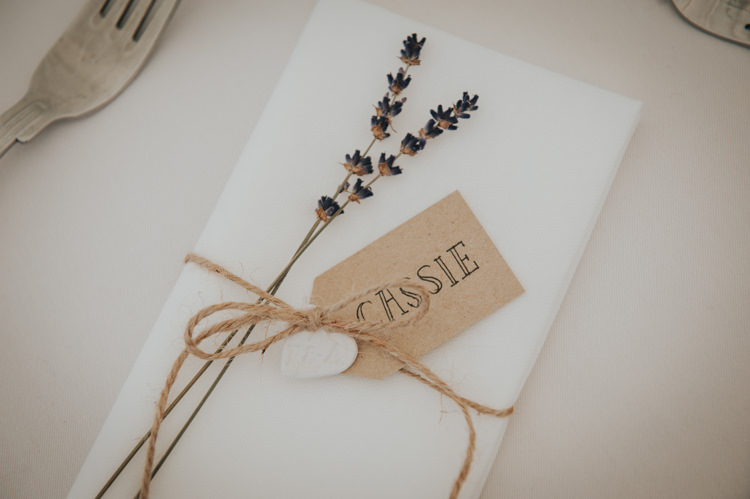 Place Setting Card Luggage Tag Lavender Herbs Flowers Home Made Walled Garden Wedding https://www.rosiekelly.co.uk/